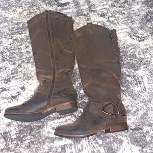 Distressed Knee High Riding Boots, like new!